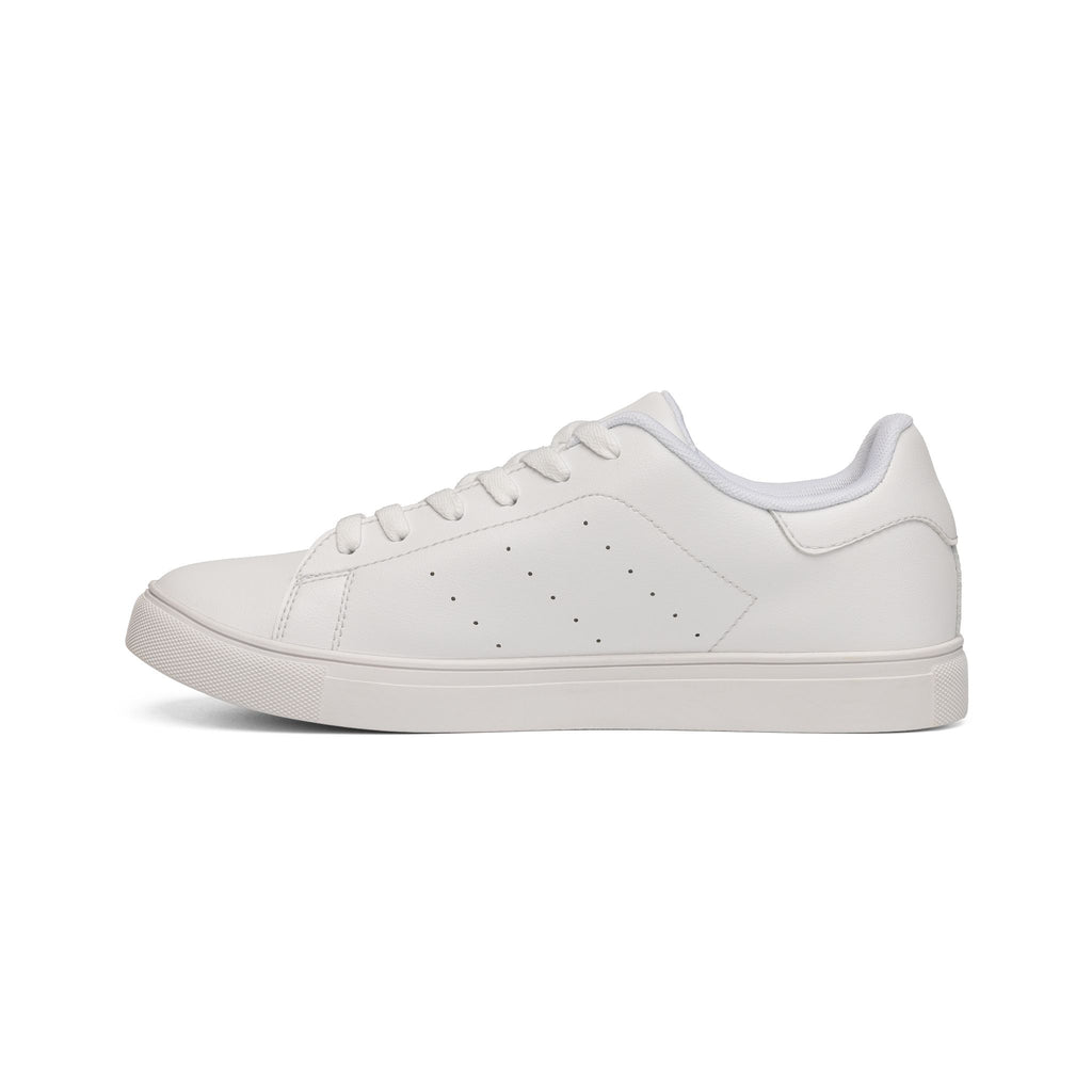 Men's Classic White Leather Sneakers — Low-Top Casual Trainer