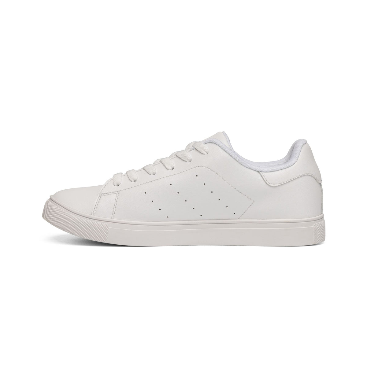 Men's Classic White Leather Sneakers — Low-Top Casual Trainer