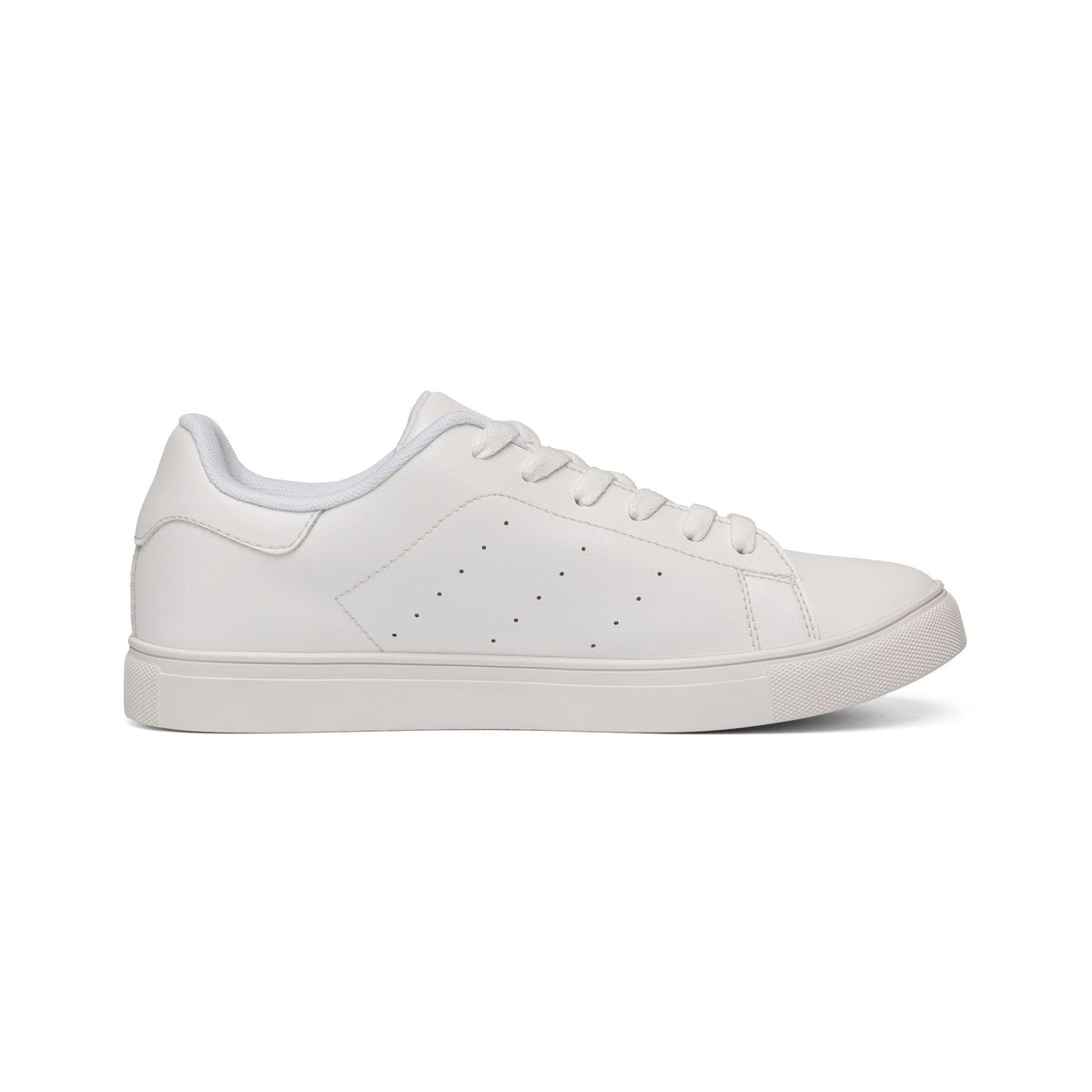 Men's Classic White Leather Sneakers — Low-Top Casual Trainer
