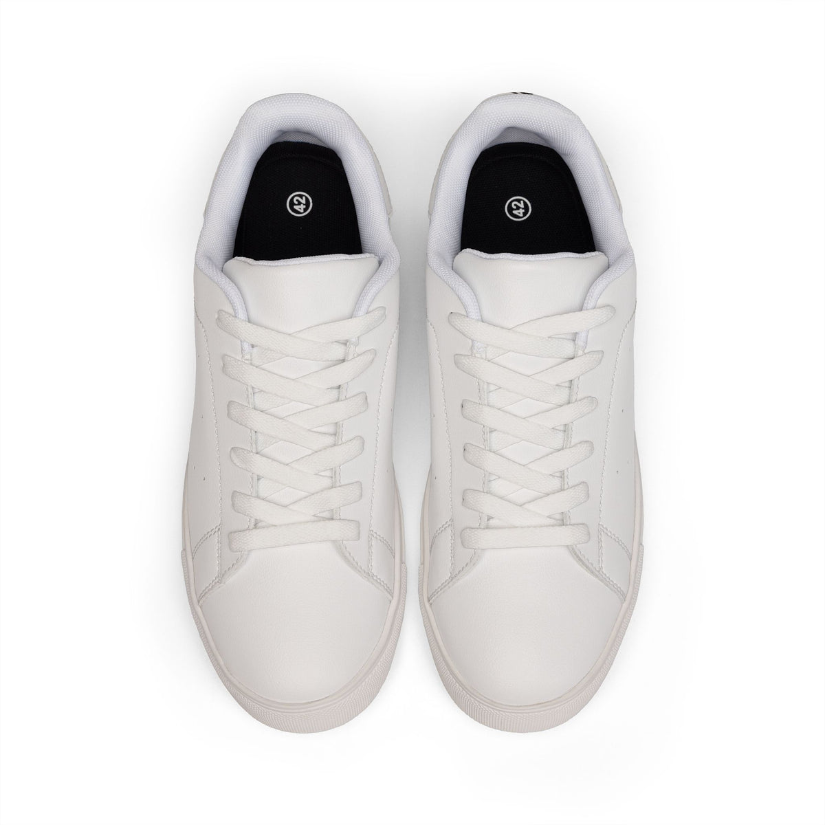 Men's Classic White Leather Sneakers — Low-Top Casual Trainer
