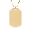 Gold Dog Tag Necklace — Personalized Military-Style Pendant with Ball Chain